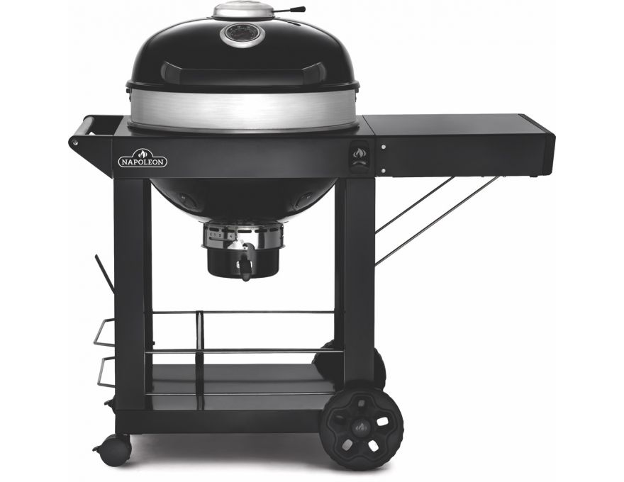 Grill węglowy 22" PRO Charcoal Kettle Cart czarny + zestaw (komin do rozpalania #67802, węgiel drzewny 3 kg #67107, podpałka 100 szt. #67052) - 2